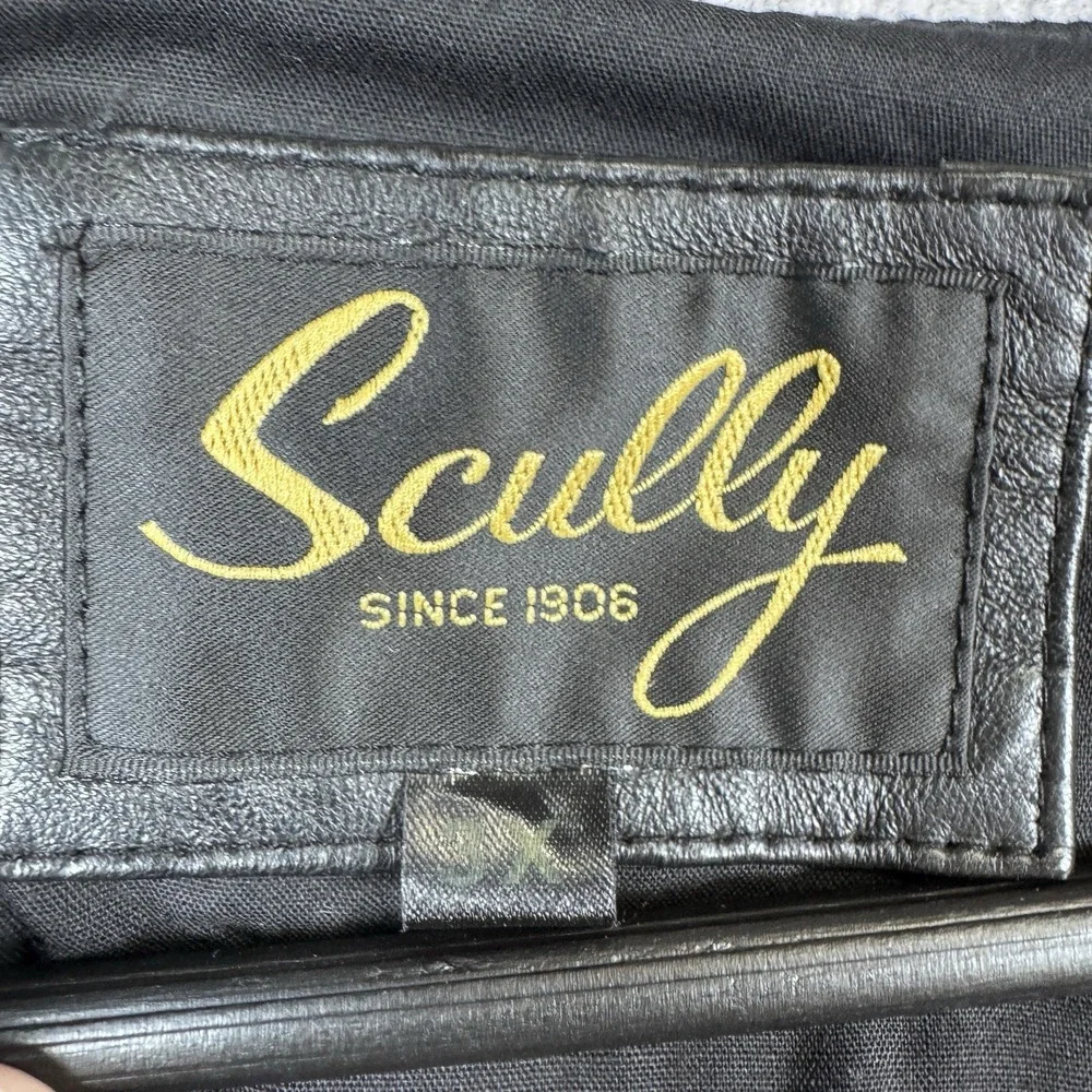 Vintage Scully Leather Vest Mens 3XL XXL Black Cowboy Ranch Rockabilly Snap